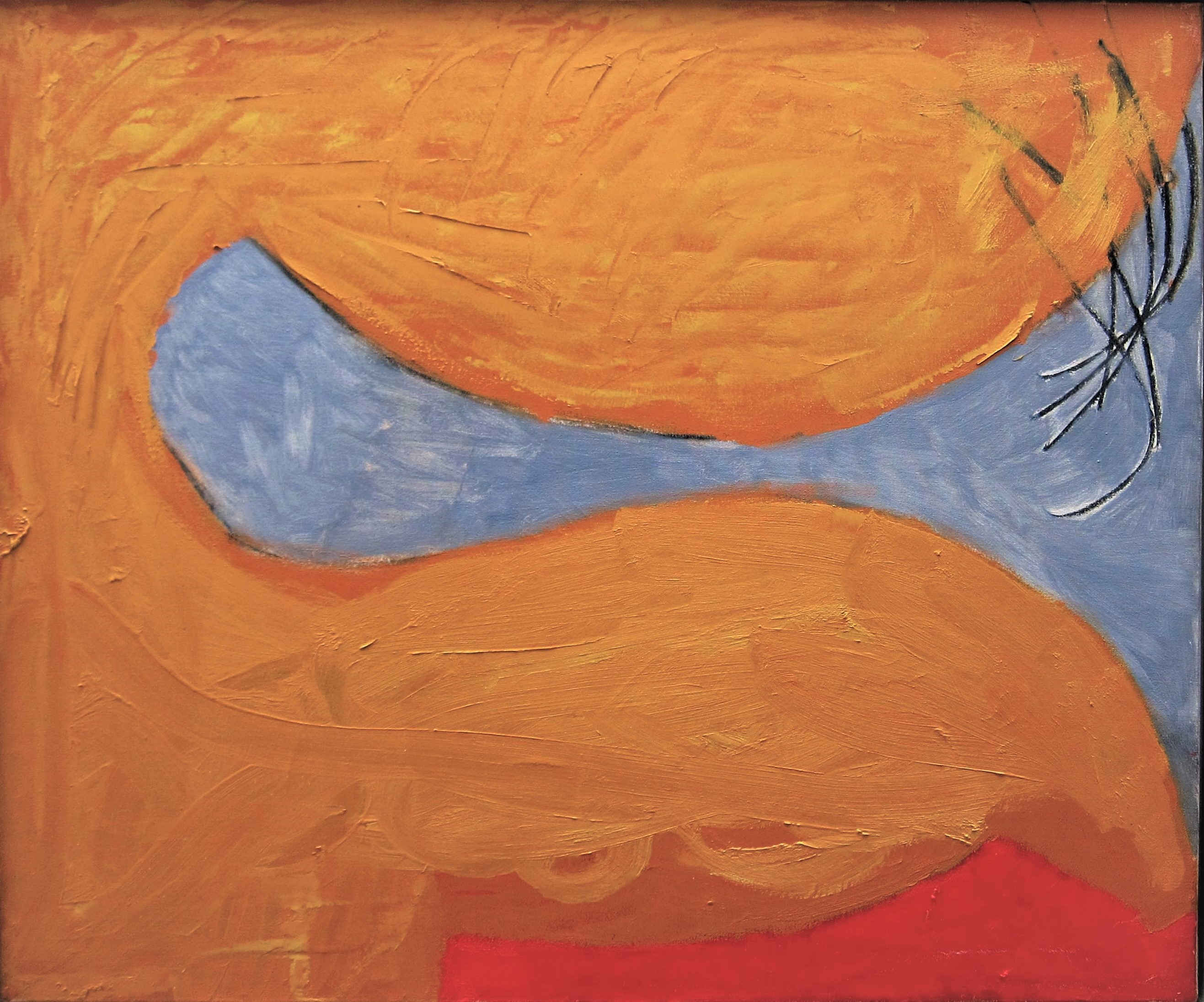 ROGER HILTON [1911-75]. Abstract [untitled], 1967. oil on canvas; signed and dated on the reverse. - Image 2 of 2