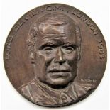 FRED KORMIS [1897-1986]. Laurence Olivier [actor], 1983. bronze relief; edition of 19. signed. 12 cm