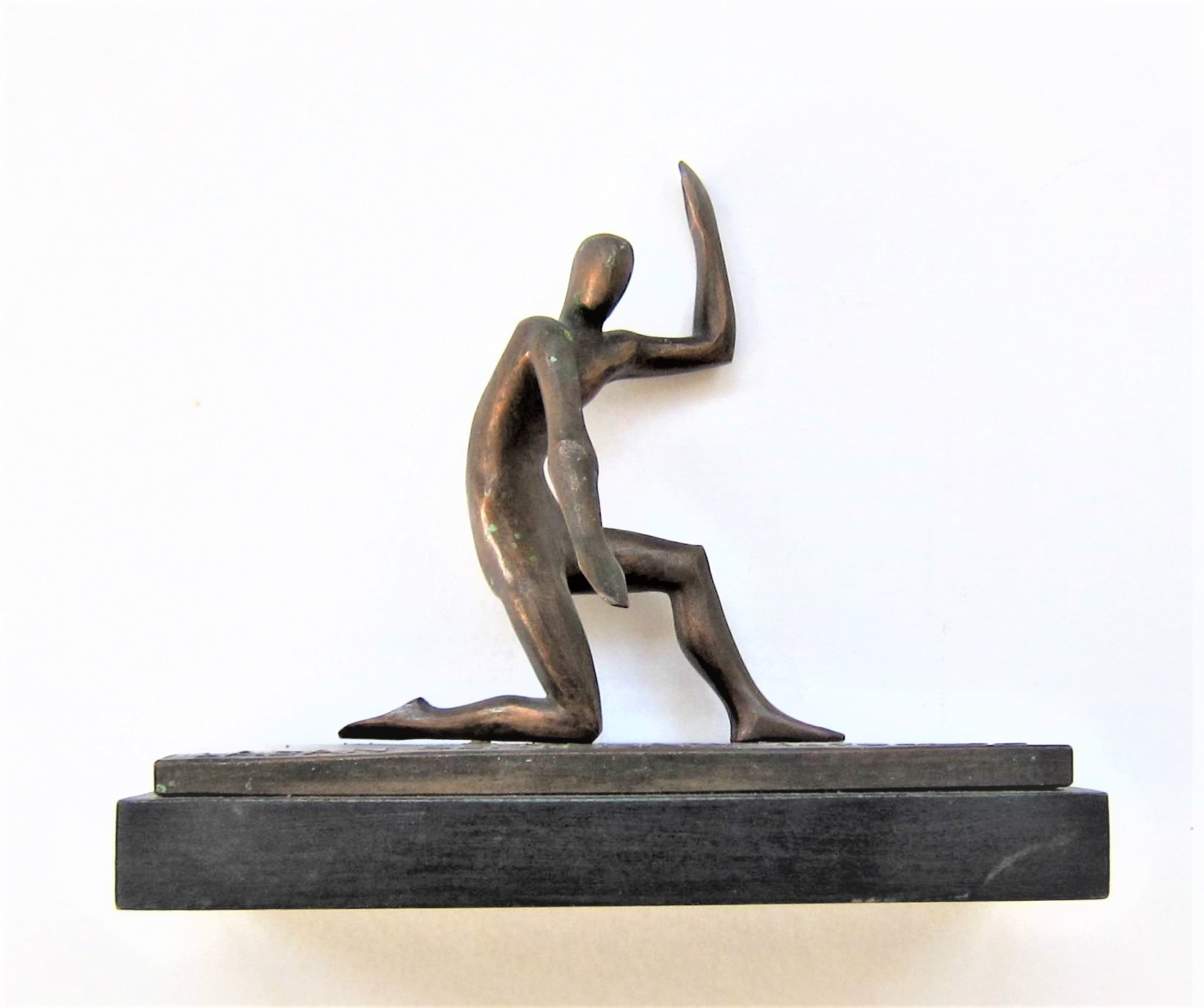 WILLI SOUKOP R.A. [1907-95]. Dancing Figure, 1979. bronze; maquette for tribute sculpture to Laban