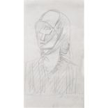 JULIO GONZALEZ [1876-1942]. Woman [Femme au Foulard], c.1930. pencil on paper. 17 x 10 cm [overall