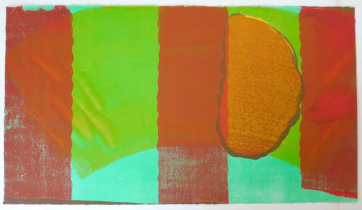 HOWARD HODGKIN RA [1932-2017]. Alexander Street, 1978. Llithograph with hand colouring on Arches