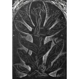 LEON UNDERWOOD [1890-1975]. Figure & Tree [Music..], 1926. wood engraving, edition of 25; 1/25;