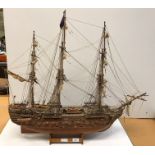 A scratch-built modern model three-masted galleon,