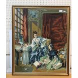 LADY MARY LEDGER "Interior Study with Two Ladies at a Dressing Table" gros and petit point