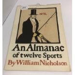 AFTER WILLIAM NICHOLSON “An Almanac of Twelve Sports”, a calendar of reprinted plates,