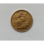 A George V gold half sovereign, 1914,