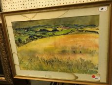 A G "Pembrokeshire cornfield at dusk 1978", watercolour,