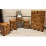 A modern pine chest of two short over four long drawers, 93 cm wide x 49 cm deep x 140 cm high,