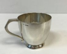 A George V silver Christening mug of Art Deco design,