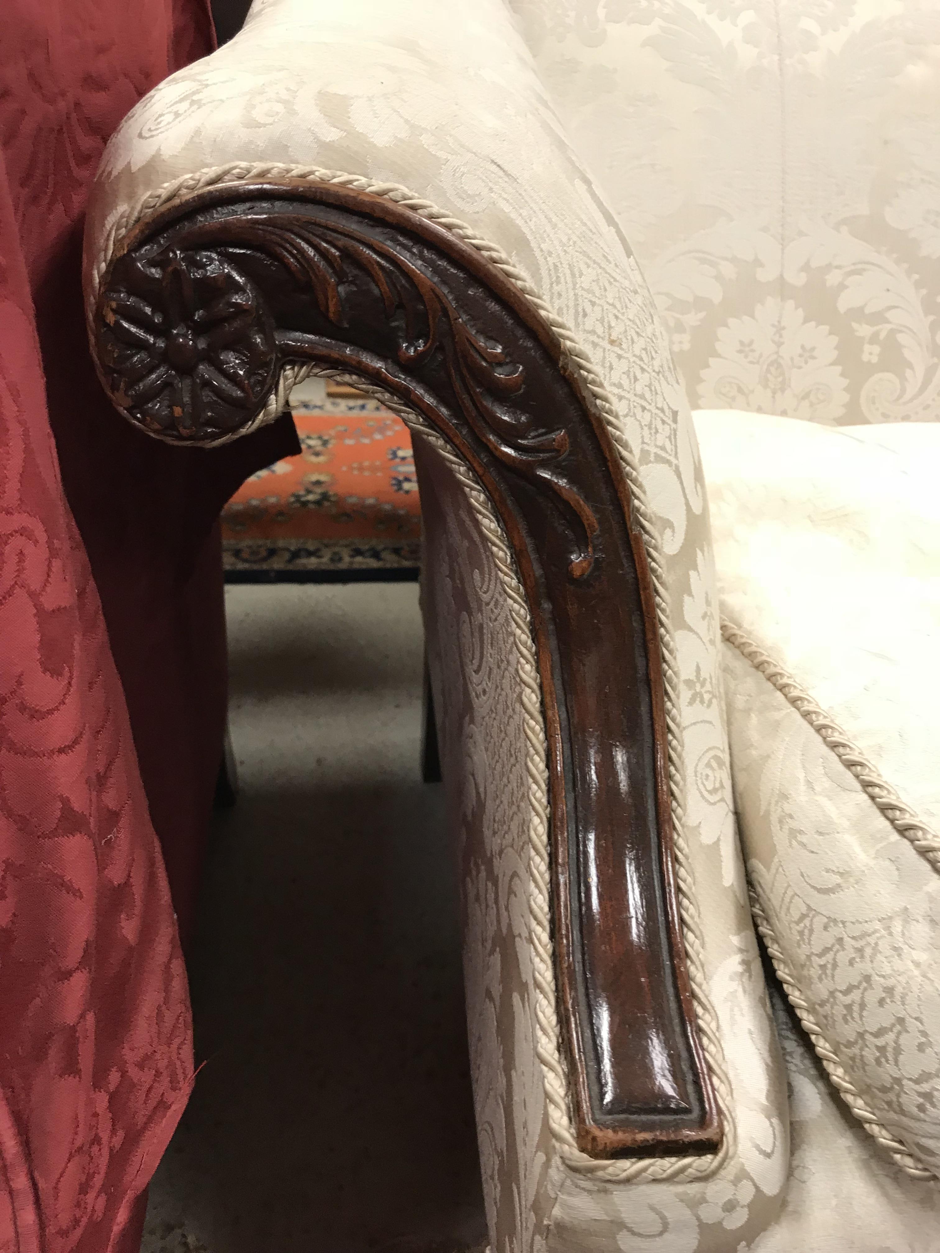 A late 19th / early 20th Century mahogany show frame sofa in the Chippendale taste, - Image 5 of 20