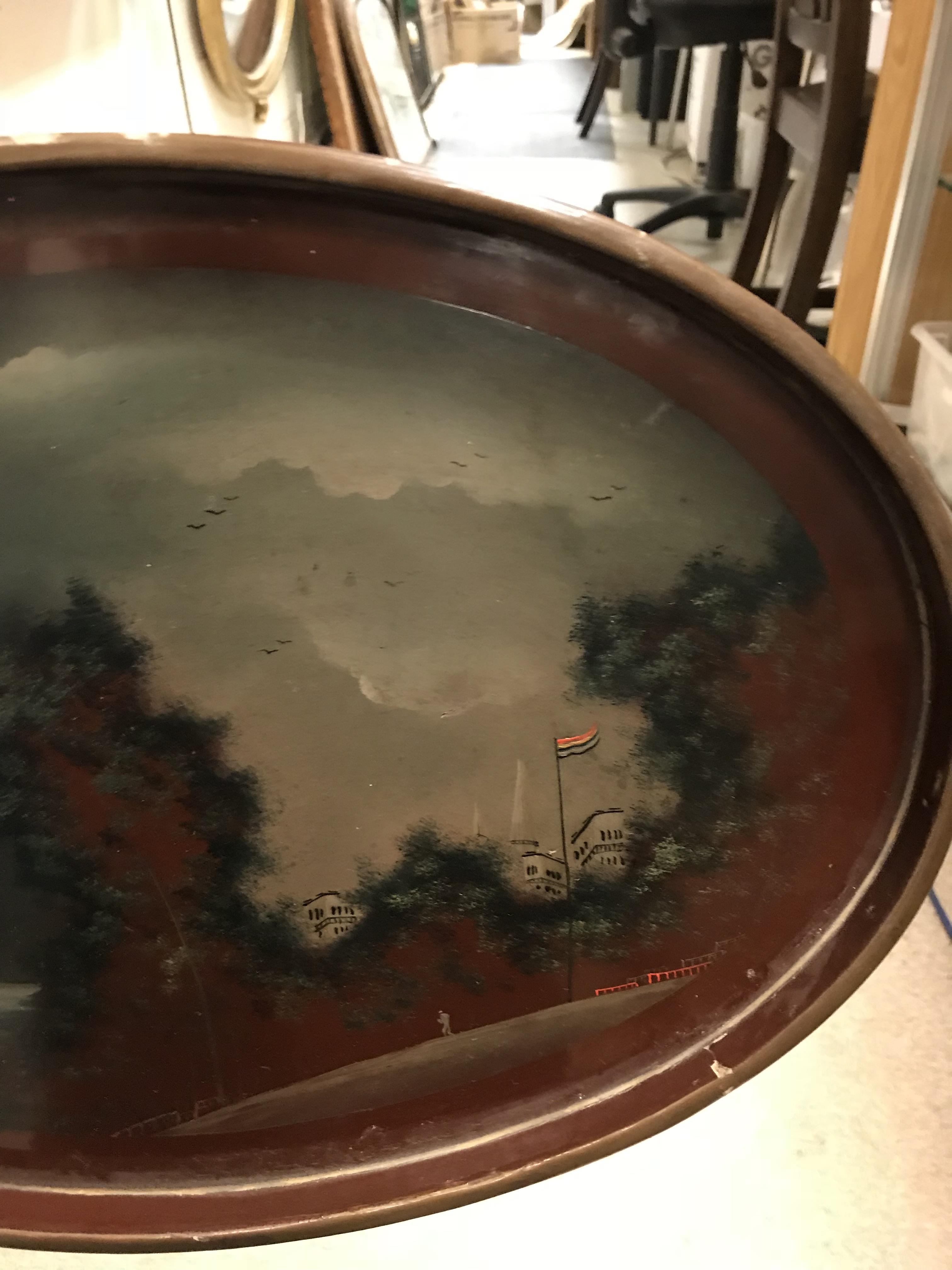 A graduated set of three circa 1900 Japanese lacquered trays, each decorated with landscape scenes, - Image 22 of 28