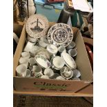 A box containing assorted china wares to include a Thomas white and silver-lined part dinner