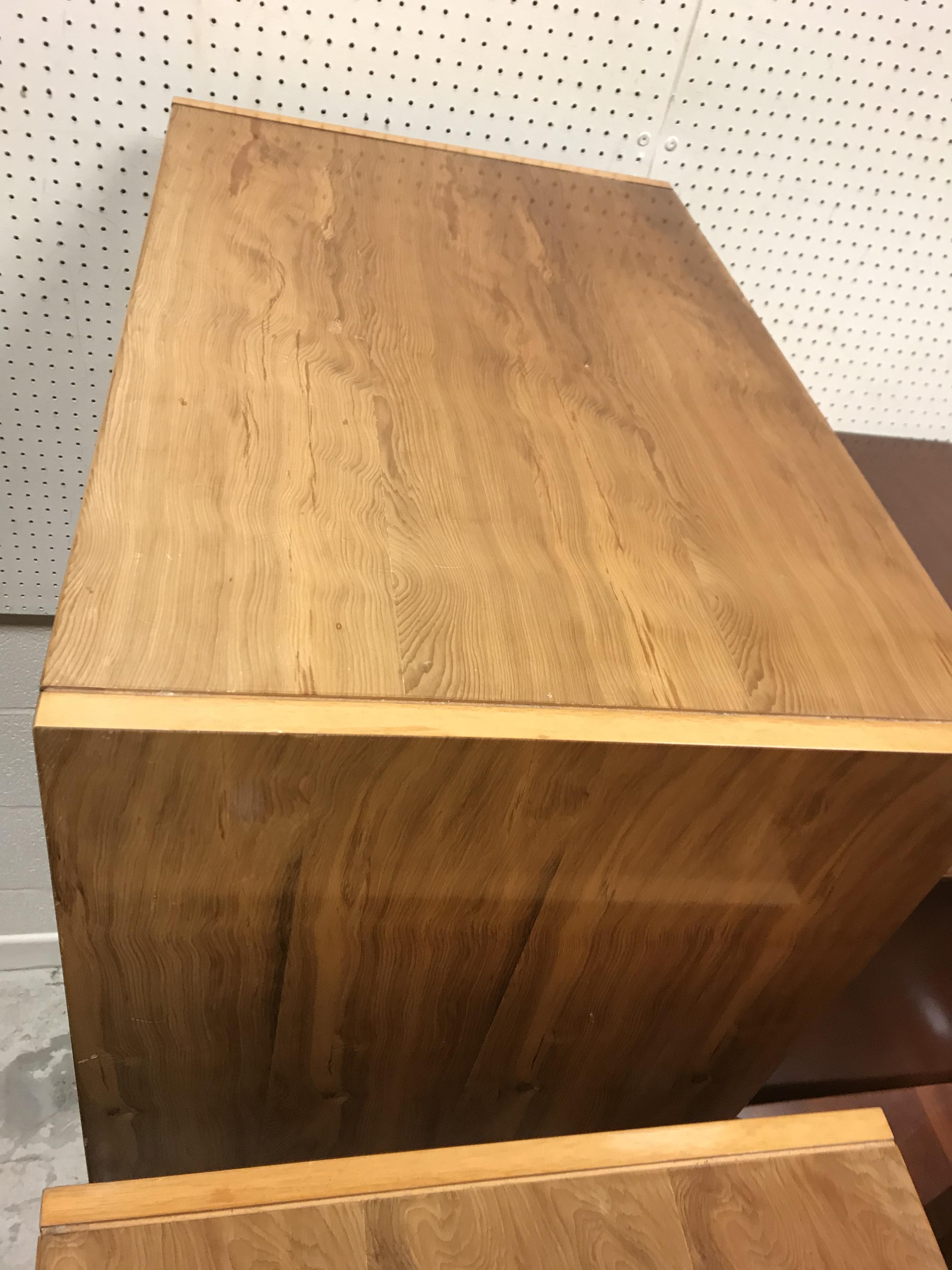 A 1960's yew wood chest of five long graduated drawers with brass flush handles, - Image 2 of 16