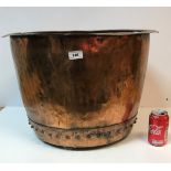 A Victorian copper copper of typical form with studded decoration and flared rim,