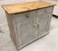 A circa 1900 Polish pine and painted dresser,