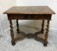 A walnut side table in the William & Mary manner,