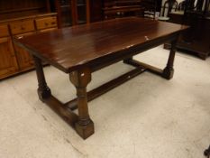 A 20th Century oak refectory style dining table,