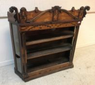 A 19th Century Continental walnut and marquetry inlaid side cabinet with sliding door (glass