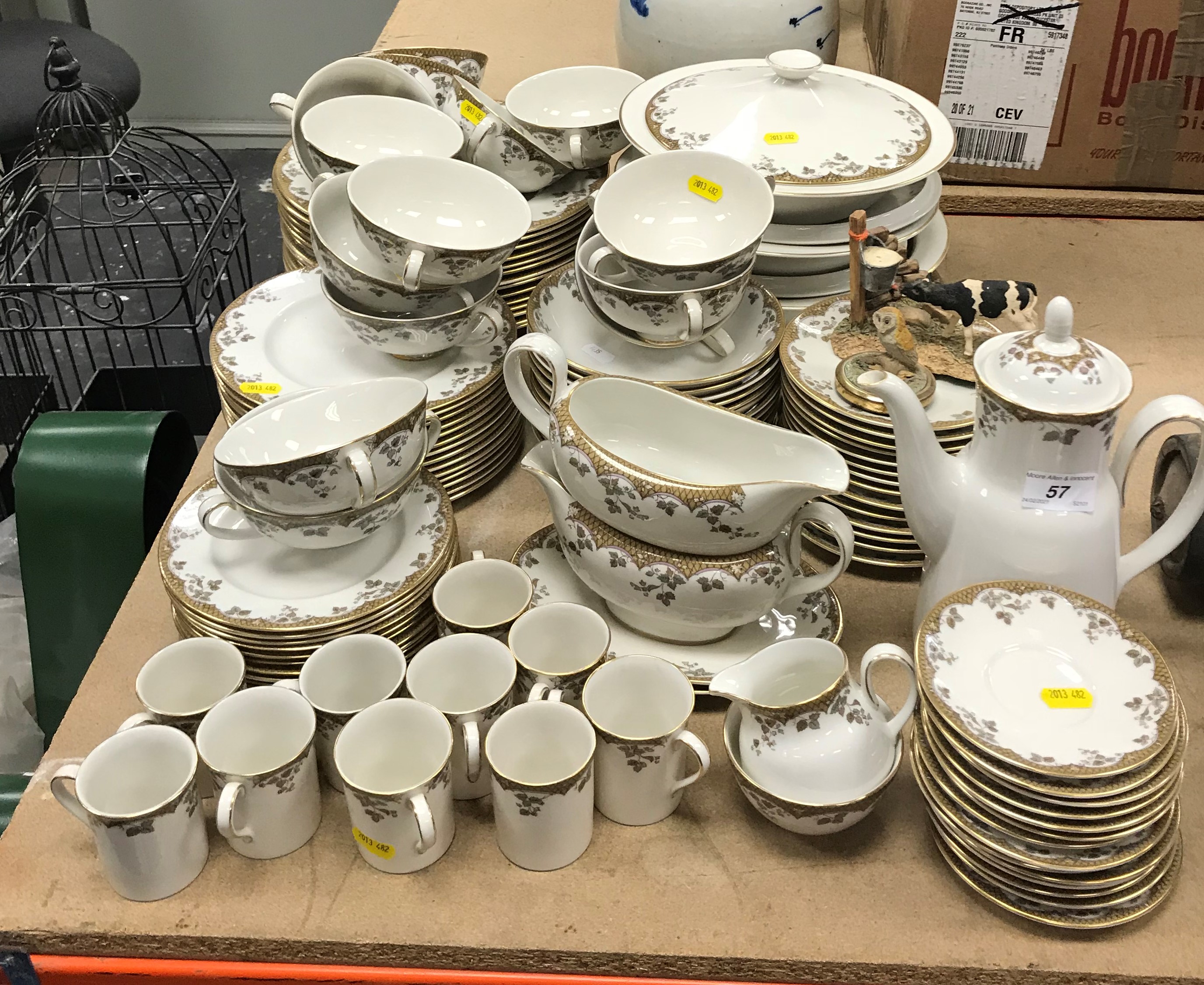 A Royal Doulton "Lynnewood" part dinner service comprising three tureens with lids,