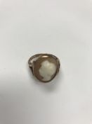 A 19th Century 9 carat gold mounted shell cameo ring