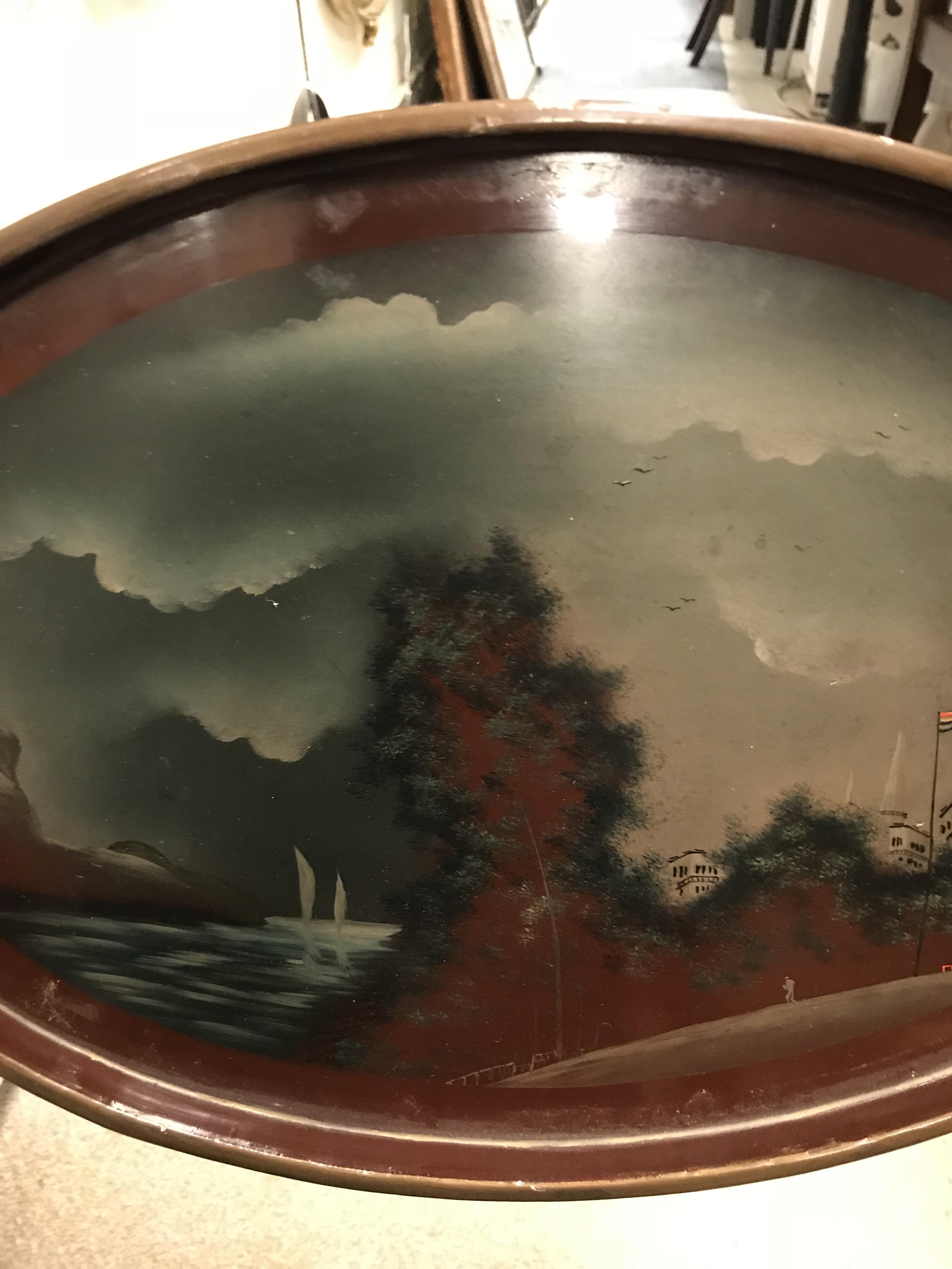 A graduated set of three circa 1900 Japanese lacquered trays, each decorated with landscape scenes, - Image 21 of 28