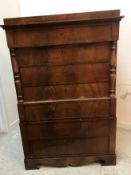 A 19th Century walnut veneered chest on chest in the Biedermeier manner,