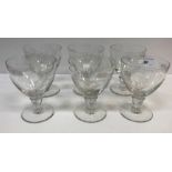 A set of six Royal Brierley barley and hop engraved rummers in the Georgian manner,