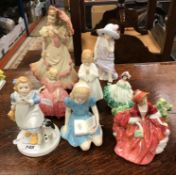 A collection of seven various Royal Doulton figurines, including "Home Time" (HN3685),