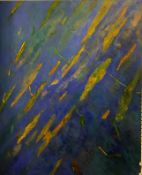 RADOSTINA DOGANOVA (b1975) "Royal blue and oxide red", oil on canvas,