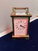 A brass five glass carriage clock,