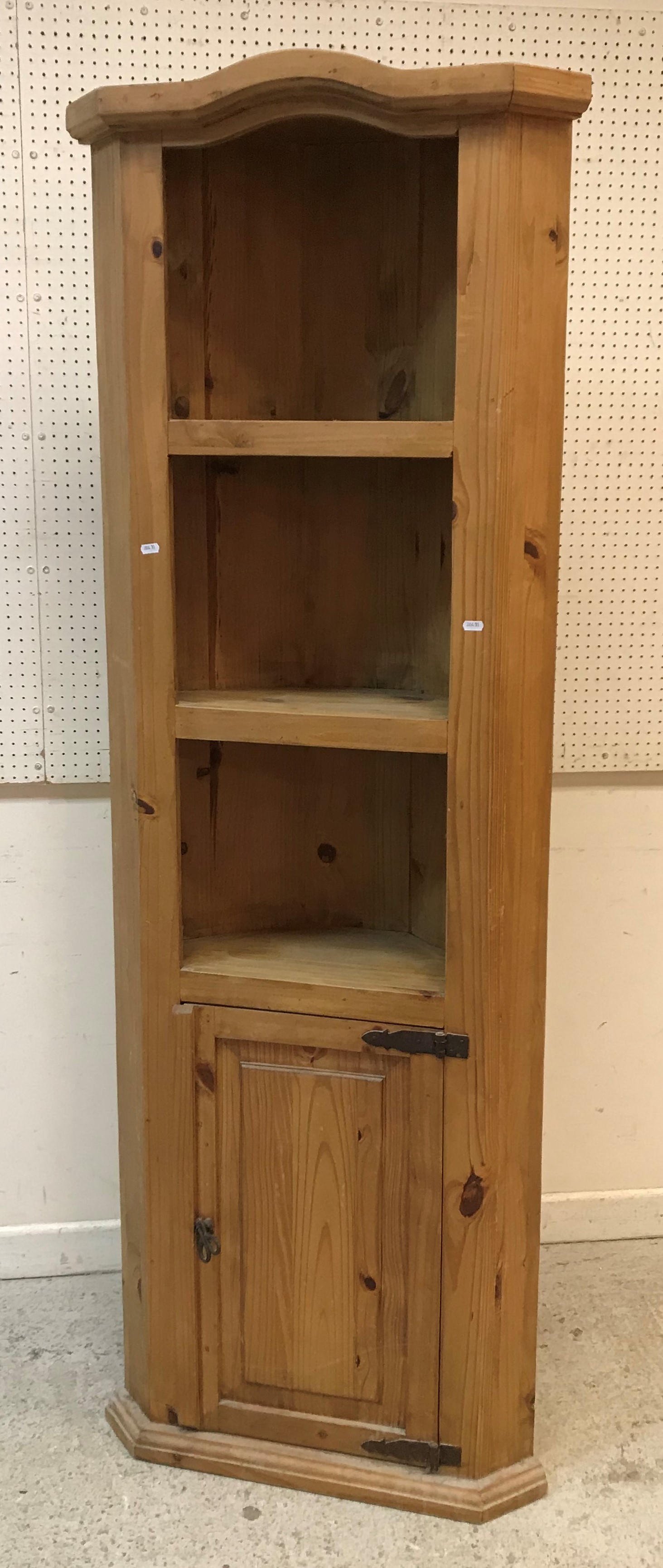 A pair of modern pine three drawer chests with wrought iron handles, - Image 3 of 3