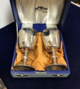 A pair of Pershore Millennium silver goblets for the 1,000 anniversary 972-1972,