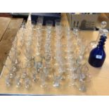 A collection of various glassware,