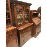 A 19th Century figured mahogany secretaire bookcase,