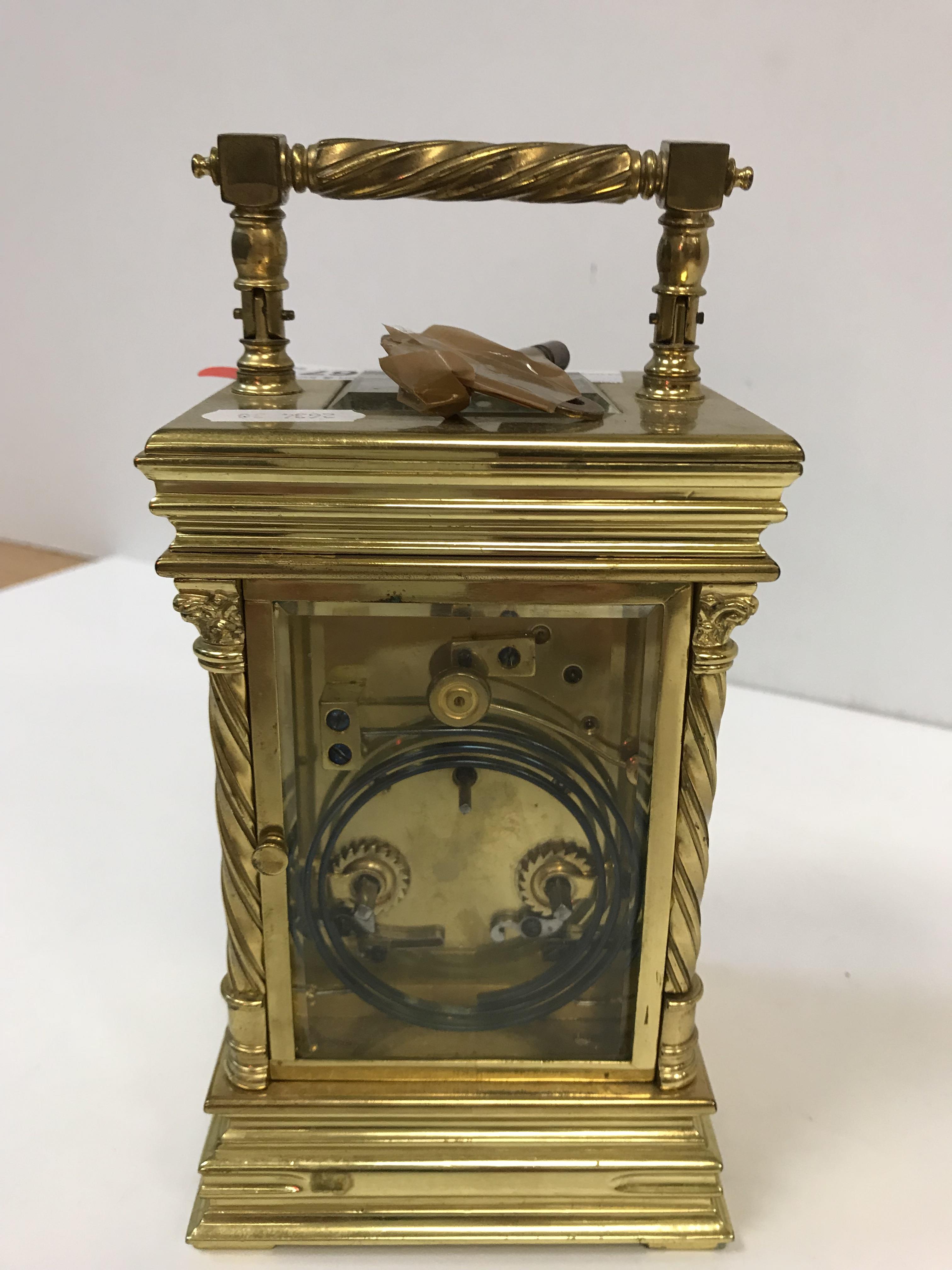 A late 19th century gilt brass cased French carriage clock, - Image 2 of 2