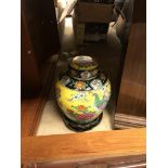 A collection of items to include a modern famille-jaune style Japanese ginger jar,