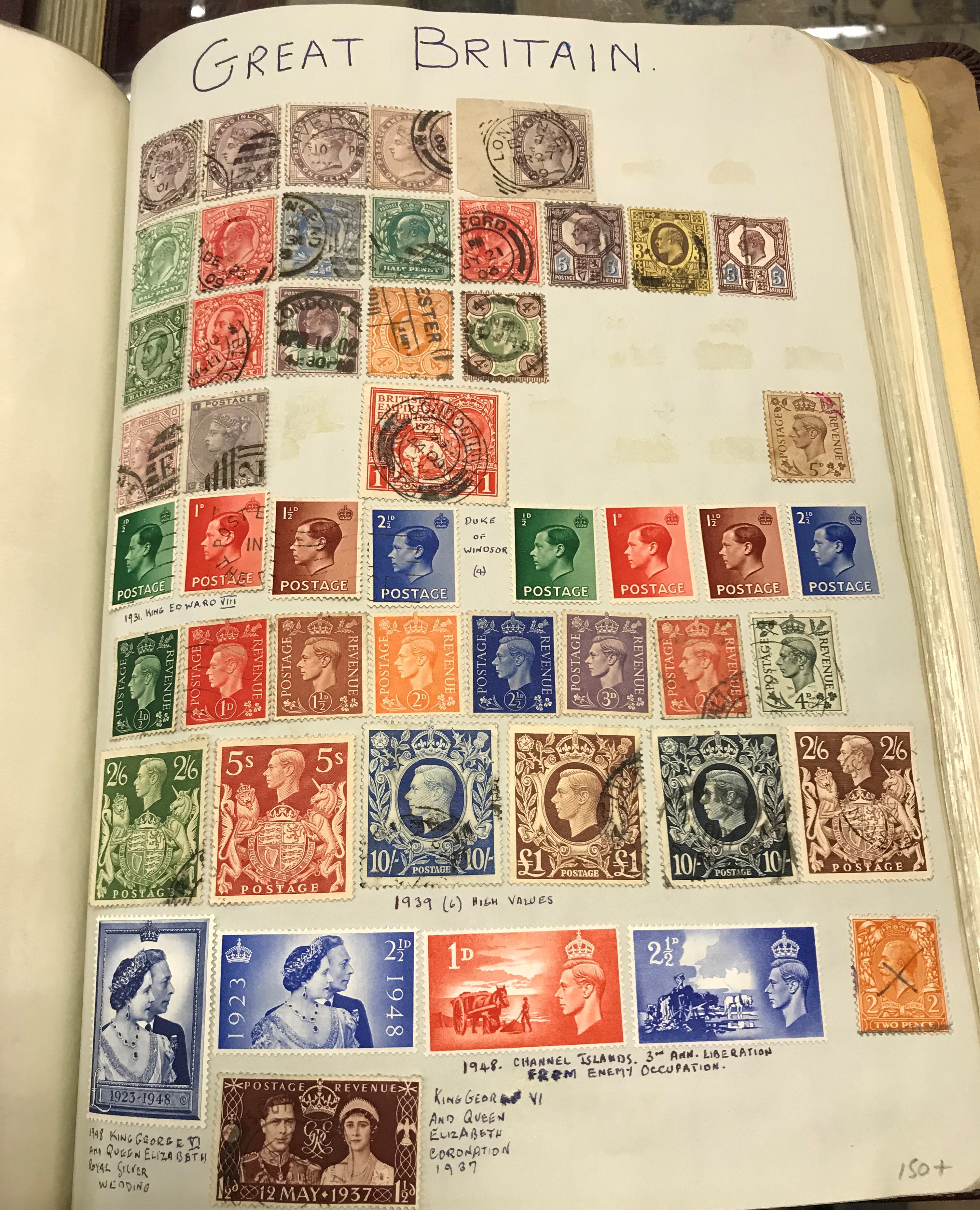 A large and extensive collection of British and World stamps housed in twelve hard twin-lock - Image 93 of 100