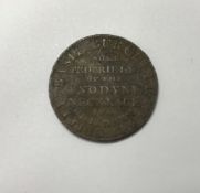 A late 18th Century copper token, half penny,