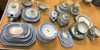 A Victorian "Elgin Key" patterned child's or doll's dinner service comprising graduated meat plates,