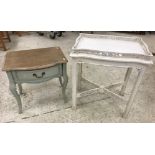 A modern painted silver table in the Chippendale style with pierced gallery top,