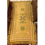 A Casa Pupo style rug in pink and green floral design, approx 86 cm x 176 cm,