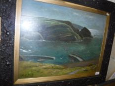 C E STIFFE "Cornish harbour", oil on canvas, signed bottom left,