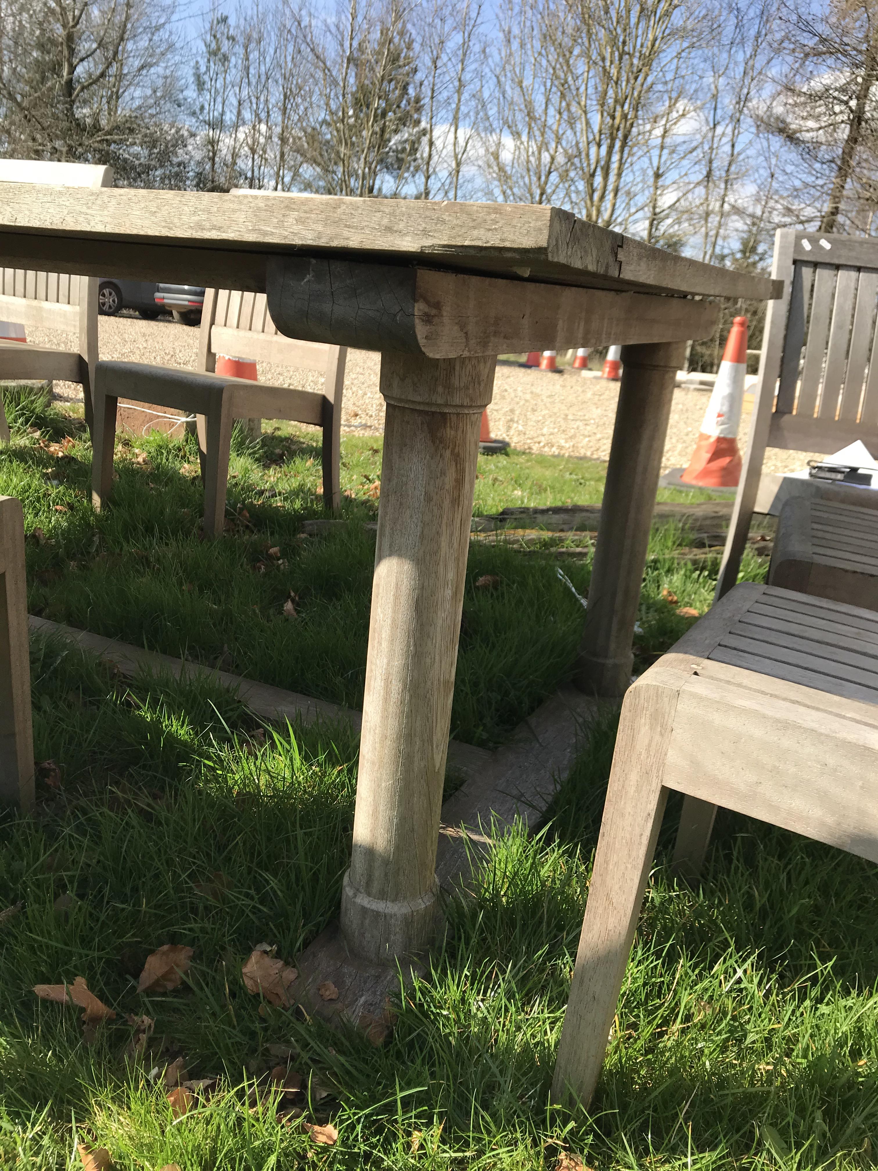 A modern teak rectangular garden table, - Image 14 of 16