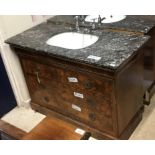 A 19th Century French burr walnut commode,