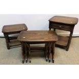 An Ercol elm nest of tables, 57 cm x 35.5 cm x 42 cm high (largest), 34 cm x 25.5 cm x 36.