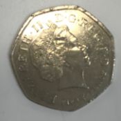 A 50p coin “Kew Gardens” 2009 (circulated)