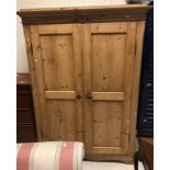 A French waxed pine armoire,