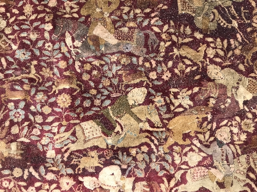 An early 20th Century Agra North India carpet with centre medallion on a wine-coloured ground, - Image 36 of 103