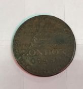 A copper token by William Lutwyche - penny mule, inscribed "Kendall R & D" and verso "T.