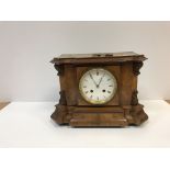 A 19th Century burr walnut cased mantel clock,